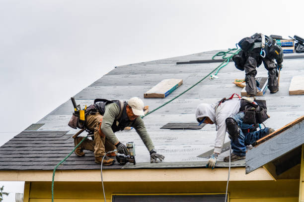 Professional Roofing technician working in North Franklin, CT